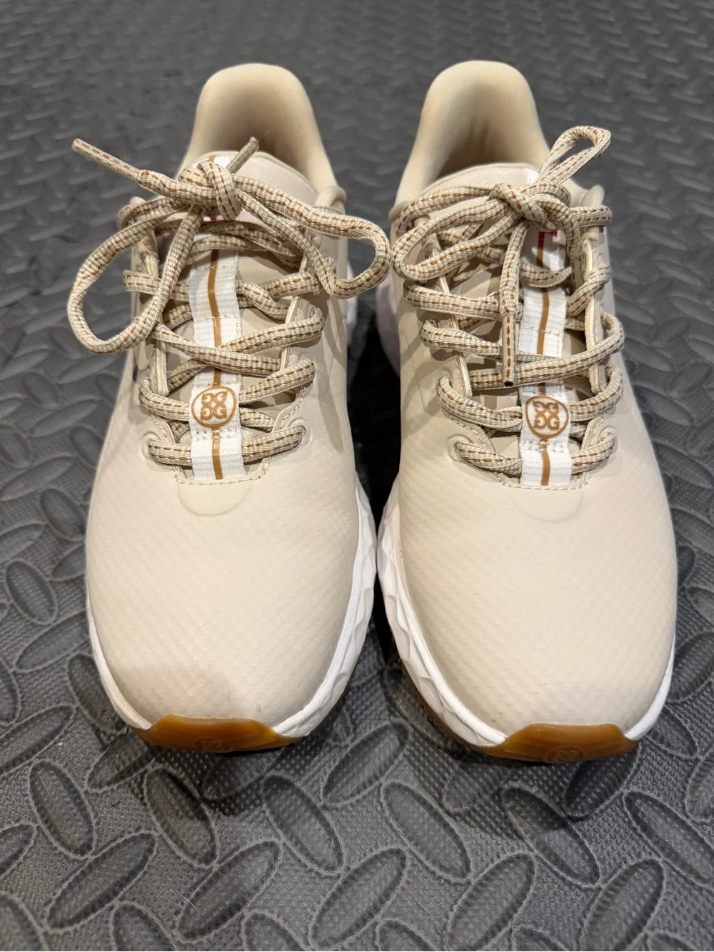 G/FORE Women's Beige & White Lace-Up Hybrid Golf Shoes